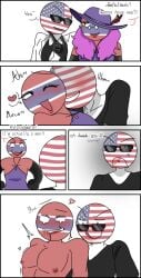 2boys america american black_glasses black_gloves black_shirt black_sunglasses blush blushing countryhumans feminine_male gay gay_domination gay_sex girly glasses hat joke lipstick lipstick_smear makeup purple_dress red_blush red_body sunglasses tagme thai thailand thailand_(countryhumans) united_states_of_america united_states_of_america_(countryhumans) white_body white_suit