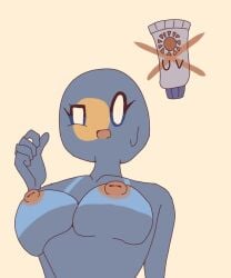 1girls big_breasts breasts cocomooooochi countryhumans countryhumans_girl light_blue_body light_blue_skin palau_(countryhumans) tagme