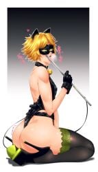 1boy 1femboy 2022 adrien_agreste alternate_color alternate_version_available big_ass black_gloves black_latex black_leotard black_stockings cat_bell cat_ears cat_noir catboy dat_ass femboy gloves high_heels latex_gloves latex_leotard leotard male male_only miraculous_ladybug platform_heels seiza simple_background solo stockings suiren_ciao thick_boy thick_femboy thick_thighs thighs trap