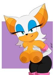 1girls anthro aqua_eyes bat_wings big_breasts bunbunmuffinart female female_focus female_only humanoid rouge_the_bat sonic_(series) sonic_the_hedgehog_(series) white_hair