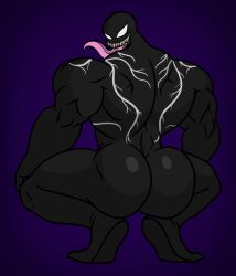 1boy 2021 alien ass ass_focus big_ass big_butt big_muscles black_body black_butt broly_culo butt butt_focus crouching gay humanoid looking_back male male_only marvel meme monster muscular muscular_humanoid muscular_male nyckronomicon open_mouth open_smile parody pink_tongue purple_background sharp_teeth simple_background smile smooth_skin solo spider-man_(series) spread_legs spreading symbiote teeth tongue tongue_out venom venom_(marvel)