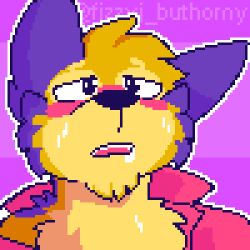 animated anthro bodily_fluids breath canid canine canis clothing coyote cum cum_in_mouth cum_inside cum_on_face digital_media_(artwork) fizzyjay fur genital_fluids jay_(fizzyjay) low_res male mammal open_mouth pixel_(artwork) pixel_animation short_playtime simple_background solo