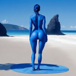 1girls ai_generated ass ass_focus back_view blue_hair blue_skin bottomless completely_naked completely_naked_female completely_nude completely_nude_female elemental elemental_humanoid female female female_focus female_only highres no_bra no_clothes no_clothing no_panties pussy pussy_visible_through_thighs shoes shoes_only solo solo_female solo_focus straight_hair tagme the_era_of_the_elementals viewed_from_behind water_elemental