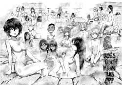 1boy 6+girls bamboo_fence bath bathing big_breasts canon_genderswap cleavage completely_nude convenient_censoring curly_hair daromeon female first_porn_of_character gaolang_wongsawat genderswap_(mtf) hair_over_one_eye hanafusa_hajime hatsumi_sen imai_cosmo inaba_ryo katahara_retsudo kengan_(series) kengan_ashura kiryu_setsuna long_hair looking_at_viewer looking_back low-tied_long_hair male medium_breasts medium_hair mokichi_robinson monochrome multiple_girls nikaido_ren nishihonji_akira nude official_art onsen partially_submerged rama_xiii rule_63 shiny_skin short_hair sideboob sitting skinny_male small_breasts smile steam steam_censor tan_skin tied_hair tokita_ohma towel wavy_hair yamashita_kazuo