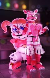 1futa 1girls 3d 3d_(artwork) anthro artist_request baby_(fnafsl) blender blender_(software) blue_eyes blurry_background breasts canon_appearance circus_baby circus_baby_(fnaf) circus_baby_(original) cum cum_drip cum_in_pussy dick female five_nights_at_freddy's five_nights_at_freddy's:_sister_location footwear full_color funtime_foxy_(fnaf) funtime_foxy_(fnafsl) futa_focus futanari hands_on_legs looking_at_viewer m0nk3y orange_hair penis pink_body pink_cheeks red_cheeks red_clothing red_lipstick source_request tail white_body yellow_eyes