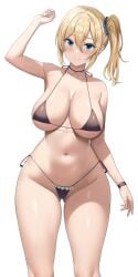 1girls absurdres big_breasts bikini blonde_hair blue_eyes breasts female hayasaka_ai jasony kaguya-sama_wa_kokurasetai_~tensai-tachi_no_renai_zunousen~ light_skinned_female long_hair side_ponytail smile thick_thighs wide_hips