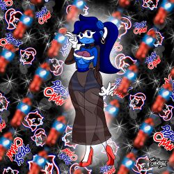 big_breasts big_hair blue_body blue_eyes blue_hair blue_skin boobs breasts costume female female_only giant_breasts gloves halloween_costume high_heels long_hair massive_breasts no_bra no_panties no_underwear oc original_character panties pepsi pepsi-chan pepsi_addict pepsiwoman ponytail_female rule_63 shirt thick thick_ass thick_hips thick_legs thick_thighs thigh_highs thighhighs thighs transparent_clothing white_gloves white_panties