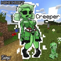 big_breasts black_eyes black_lingerie black_panties boobs breasts creeper creeper-chan creeper_(minecraft) creeper_girl female female_only giant_breasts gloves green_body green_eyes green_hair green_skin jacket lingerie massive_breasts minecraft no_bra panties pepsi_addict ponytail rule_63 short_hair socks suicide_bomber thick thick_ass thick_hips thick_legs thick_thighs tnt