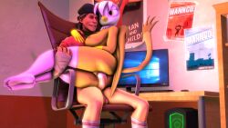 3d_(artwork) 5_toes anonymous_artist anthro anthro_penetrated avian barefoot bodily_fluids chair clothing computer computer_mouse cum cum_in_pussy cum_inside digital_media_(artwork) duo feet female friendship_is_magic furniture genital_fluids gilda_(mlp) gryphon hasbro hi_res human human_on_anthro human_penetrating human_penetrating_anthro interspecies keyboard legwear male male/female mammal monitor my_little_pony mythological_avian mythology penetration poster pussy scout_(team_fortress_2) sex source_filmmaker stockings team_fortress_2 toes vaginal_penetration valve video_games