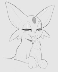 arteficialtrees eeveelution espeon fellatio furry male monochrome nintendo penis pokémon_(species) pokemon sketch tongue tongue_out zoophilia