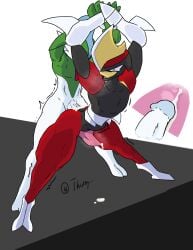 2boys anal anal_sex bisharp cum cum_in_ass cum_inside gallade gay internal_cumshot leaning_against_wall male/male male_only non-human pokémon_(species) pokemon pokemon_(species) standing