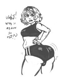 big_ass bulge chubby fat_ass femboy gay looking_back redgossip self_insert shorts sketch tight_clothing yaoi