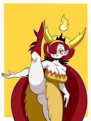 big_breasts clothed disney dumbp13 goth hekapoo horns panties red_hair star_vs_the_forces_of_evil white_skin