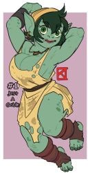 1girls dungeons_and_dragons goblin goblin_female kanekuo muscular_female shortstack