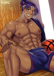 basketball_player basketball_uniform gay jock_studio ks045 nsfw purple_hair yaoi zayne_alexander