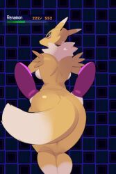 2d animated anthro ass ass_focus breasts digimon digimon_world digimon_world_2003 digimon_world_3 dipstick_ears dipstick_tail female female_only fox fur furry looking_at_viewer mob_face monster_girl mp4 music renamon shaking_ass solo sound tagme video yellow_fur zinnick