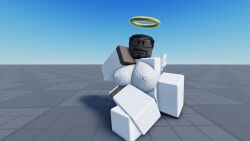 3d angel angel_wings artist_request baseplate big_breasts big_nipples black_body black_hair daviiblue freckles gay glasses halo hell male_with_breasts roblox roblox_avatar robloxian source_request tagme