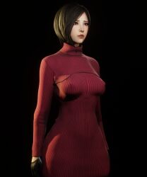 3d ada_wong capcom dbd dead_by_daylight nipple_bulge resident_evil soboro turtleneck