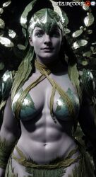 abs ai_generated breasts cetrion cleavage elder_god female female_only goddess mortal_kombat mortal_kombat_11 pale-skinned_female pale_skin seizuredogs sfw solo_female
