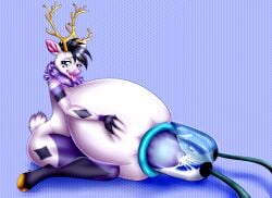 anthro bertyborts big_(disambiguation) bodily_fluids breast_milking breasts deer female gigantic_breasts hi_res huge_breasts hyper invalid_tag lactating lactation mammal milking_machine new_world_deer nipples reindeer snowy_reindeer solo