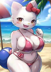 1girls ai_generated anthro anthro_only anthrofied beach beach_ball belly big_breasts bikini breasts busty cat_ears curvaceous curvy curvy_body curvy_female curvy_figure feline female female_anthro female_focus female_only furry furry_female furry_only hello_kitty hello_kitty_(character) hello_kitty_(series) hips huge_breasts javvy kitty_white large_breasts mostly_nude mostly_nude_female navel oiled oiled_body oiled_skin parasol pink_bikini pink_swimsuit ribbon sanrio shiny_skin skimpy skimpy_bikini solo solo_female solo_focus stable_diffusion swimsuit thick_thighs thighs tropical voluptuous voluptuous_female white_body white_skin wide_hips