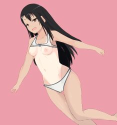 1girls areolae bikini bikini_lift black_hair breasts brown_eyes cameltoe clothed clothing fangs female female_focus female_only hayase_nagatoro hi_res highres long_hair looking_at_viewer navel nipples open_mouth please_don't_bully_me,_nagatoro pose revealing_clothes simple_background small_breasts smile solo sombra222 tan tan-skinned_female tan_body tan_skin tanline tanned tanned_female