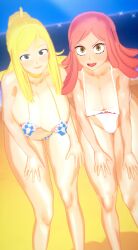 2girls 3d bikini blonde_hair mei_hatsume melissa_shield my_hero_academia pink_hair qxdt