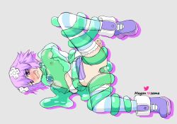 1girls 2022 blush breasts compile_heart d-pad_hair_ornament female flat_chest green_slime idea_factory lavender_hair light-skinned_female light_skin magon18sama melting_clothes neptune_(neptunia) neptunia_(series) nipples purple_eyes shoes slime slime_monster small_breasts striped_stockings tentacle vagina vaginal_penetration wavy_mouth