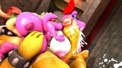 16:9 3d 3d_(artwork) 69_position accessory anthro areola ass balls big_balls big_breasts big_penis birdo birdo_(character) bodily_fluids bow_(feature) bow_accessory bow_ribbon bowser breasts castle claws cobaltapple cum cum_in_mouth cum_inside cunnilingus detailed_background digital_media_(artwork) duo ejaculation erection feet female genital_fluids genitals hair_accessory hair_ribbon hairbow heart hi_res huge_balls huge_cock humanoid humanoid_genitalia humanoid_penis indoors inside koopa looking_pleasured male mammal mario_(series) muscular nintendo nipples nude open_mouth oral orgasm orgasm_face part_of_a_set penile penis pink_body reptile ribbons scalie sex siphon_(anatomy) smile source_filmmaker spikes super_mario_bros. tail thick_thighs toe_claws tongue tongue_out vaginal_penetration widescreen