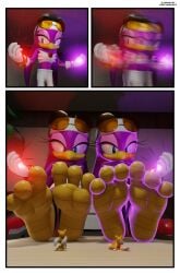 3_toes absurd_res anthro biped clone comic duplication feet feetymcfoot female foot_fetish foot_focus foot_play giantess group hi_res male male/female micro sega size_difference soles sonic_(series) sonic_riders sonic_the_hedgehog_(series) tails toes wave_the_swallow
