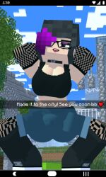 cameltoe city glasses makeup minecraft minecraft_xxx minecraft_youtubers olivialewdz purple_eyes purple_hair