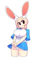 1girls blonde_hair breasts bunny_ears bunny_girl clothed clothing eyebrows_visible_through_hair female female_only fiz fizintine hi_res looking_at_viewer original panties pantyshot_(standing) pink_hair smiling smiling_at_viewer solo thighs white_background white_panties