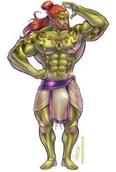 big_bulge bodybuilder bulge earrings facial_hair flaccid ganondorf ganondorf_(tears_of_the_kingdom) gold_jewelry jewelry male male_only muscles muscular muscular_arms muscular_male muscular_thighs nintendo nipples patrick_fillion piercings solo solo_male tears_of_the_kingdom the_legend_of_zelda veins