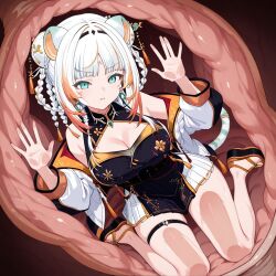 absorption absorption_vore ai_generated anime_girl cell cell_(dragon_ball) cell_vore dragon_ball_z female hispanic_virtual_youtuber idol_es mind_break mind_control swallowing taiga_toragami virtual_youtuber vore vtuber