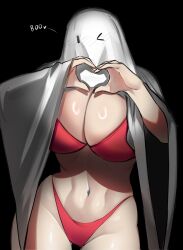 1girls big_breasts bikini breasts busty cleavage curvaceous curvy curvy_body curvy_female curvy_figure female huge_breasts kimouji large_breasts original original_character red_bikini voluptuous