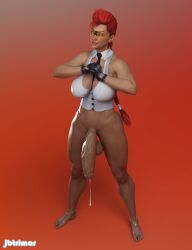 1futa 3d big_penis bottomless crimson_viper cum_drip fingerless_gloves flaccid futa_only futanari huge_cock jbtrimar orange-tinted_eyewear penis penis_to_the_knees red_hair standing street_fighter street_fighter_iv tagme tinted_eyewear