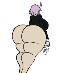 androgynous ass ass big_ass big_butt crona_(soul_eater) light_skin massive_ass massive_butt pink_hair soul_eater thick_thighs thighs venus_body white_skin