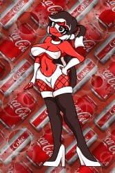 belly_button big_breasts big_hair boobs bra breasts brown_eyes brown_hair coca-cola coke-chan female female_only fingerless_gloves giant_breasts high_heels lingerie long_gloves long_hair massive_breasts no_underwear pepsi_addict ponytail_female pussy pussy_visible_through_clothes pussy_visible_through_clothing red_body red_skin rule_63 thick thick_ass thick_hips thick_legs thick_thighs thigh_highs thighhighs thighs vagina vagina_visible_through_clothing white_bra white_collar white_gloves white_hair white_lingerie