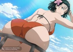 1girls ass ass_focus back back_muscles back_view beach big_ass big_breasts big_butt bikini breasts butt_focus colored curvy curvy_female curvy_figure cute daraz18aka dark_green_hair dark_hair female female_focus female_only fubuki_(one-punch_man) green_eyes green_hair light-skinned_female light_skin medium_hair night one-punch_man pussy_bulge seductive short_hair sideboob smile smiling smiling_at_viewer solo solo_female solo_focus thick_thighs thighs toned toned_female victoors voluptuous