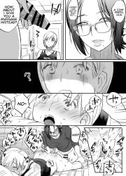 1futa 1girls 2d 2d_(artwork) age_difference black_and_white censored censored_penis chimeda clothed clothing comic dialogue duo english_dialogue english_text female femsub fingering fingering_pussy futa_on_female futadom futanari futanari_teacher's_non-education_guidance glasses greyscale human imminent_rape imminent_sex mitsuri_namekawa monochrome mostly_nude older_futanari pointless_censoring pussy rape school_nurse school_nurse's_office student sweat tagme teacher teacher_and_student text translated volleyball_uniform younger_female