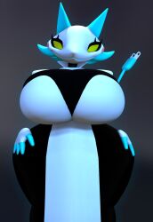 1girls 3d 3d_(artwork) barely_clothed big_ass big_breasts boob_window casual casual_nudity clothed deltarune female female_only filthyfourleaf huge_ass huge_breasts inner_sideboob no_bra no_underwear robot robot_girl sideass sideboob solo tasque_manager_(deltarune) undertale undertale_(series)