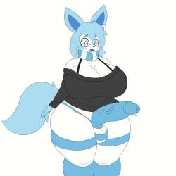 anthro anthrofied ass big_butt big_penis blue_body blue_fur blue_hair blue_penis blue_sclera bodily_fluids bottomwear bow_(feature) breasts celeste_(lewdyblueberry) chubby_anthro chubby_gynomorph cleavage clothed clothing dripping eeveelution embarrassed eyewear fur generation_6_pokemon genital_fluids genitals glasses gynomorph hair hi_res huge_butt huge_cock intersex leggings legwear lewdyblueberry nintendo open_mouth panties pattern_bottomwear pattern_clothing pattern_legwear pattern_panties pattern_underwear penis pokemon pokemon_(species) precum precum_drip scarf slightly_chubby solo striped_bottomwear striped_clothing striped_legwear striped_panties striped_underwear stripes sylveon tail thick_thighs thigh_highs underwear vein white_body white_eyes white_fur wide_hips