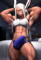 1futa ai_generated angry armpit armpit_fetish armpit_hair armpits biceps bulge bulge_through_clothing erection erection_under_clothes flexing flexing_bicep futa_armpit_hair futa_only futanari gloopai grin hairy_armpits long_hair looking_at_viewer miruko muscular muscular_futanari muscular_legs my_hero_academia nai_diffusion penis smirk solo sports_bra sportswear steam steaming_body sweat sweatdrop sweating thick_thighs thighs white_hair