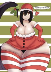 1girls christmas christmas_clothing christmas_outfit dragon_tail english_text female female_focus female_only holidays hyper_thighs massive_thighs mistletoe saavlewd santa_hat speech_bubble stockings tagme talking_to_viewer text thick_thighs thunder_thighs tool01k virtual_youtuber wide_hips yellow_eyes