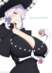 1girls alternate_breast_size big_breasts breasts busty cogita_(pokemon) condom curvaceous curvy curvy_body curvy_female curvy_figure female game_freak huge_breasts large_breasts mature_female mature_woman nintendo pokeball pokemon pokemon_(game) pokemon_legends:_arceus valis000000 voluptuous