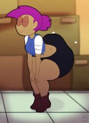 1girls 2d 2d_animation african_female animated ass ass_clapping big_ass big_butt boots bottom_heavy bubble_butt cartoon_network clapping_cheeks closed_eyes clothed clothed_female curvaceous dark-skinned_female dark_skin dumptruck_ass enid fat_ass_teen female female_only footwear full_body huge_ass huge_butt motion_lines n-kosi n-kosi_(coloring) ok_k.o.!_let's_be_heroes pornstar_body smile solo solo_female sound sound_edit tagme teenage_girl teenager twerking video voluptuous_teen