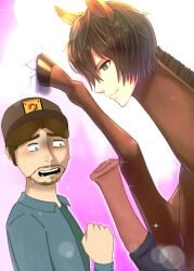 2boys against_surface character_request cock_shock edit erect_penis erection fur furry gay goulartehentai horse horsecock human male male_focus male_only my_horse_prince nightmare_fuel penis real_person screencap screenshot_edit shitpost simple_background tagme video_games vinesauce vinny_(vinesauce) what why wtf yaoi zoophilia