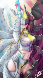 10_wings 1girls angel angel_wings demon demon_wings digimon digimon_(species) digimon_story digimon_story:_cyber_sleuth female female_only half_angel half_demon mastemon solo wings