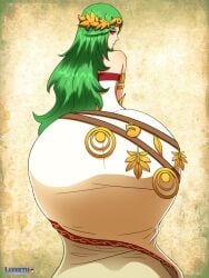 1girls ass female female_only green_eyes green_hair kid_icarus layerth nintendo palutena solo