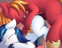 absurd_res anal anal_sex animal_genitalia animal_penis ass_up balls big_macintosh_(mlp) blue_hair closed_eyes duo equid equine equine_genitalia equine_penis feral feral_on_feral feral_penetrated feral_penetrating feral_penetrating_feral friendship_is_magic fur gay genitals hair hasbro hi_res hooves kit-bash male male/male male_penetrated male_penetrating male_penetrating_male mammal my_little_pony penetration penile penile_penetration penis penis_in_ass red_body red_fur sex shining_armor_(mlp)